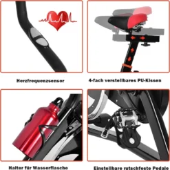 COSTWAY Indoor Fahrrad Mit 10KG Schwungrad, Heimtrainer Fahrrad Mit Einstellbarem Widerstand/Sitz/Lenker, Getränkehalter Und LCD-Anzeige, Fitnessbike Bis 130KG Belastbar, Inkl. Wasserflaschebelastbar -Globbervi Verkaufe 202c7f0920f4be085498a2452f25addf