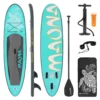 ECD Germany Aufblasbares Stand Up Paddle Board Maona | 308x76x10 Cm | Türkis | Aus PVC | Bis 120kg | Pumpe Tragetasche Zubehör | SUP Board Paddling Board Paddelboard Surfboard | Verschiedene Farben