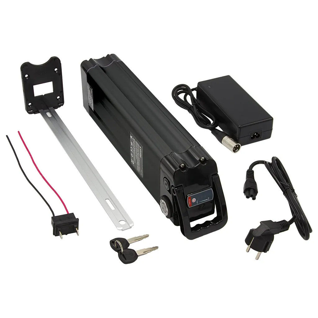 Komplett-Set: Maratron Akku 36V (37V) 12Ah 432Wh SilverFish Schwarz Mit Ladegerät Und Halterung 1 Komplett-Set: Maratron Akku 36V (37V) 12Ah 432Wh SilverFish Schwarz Mit Ladegerät Und Halterung