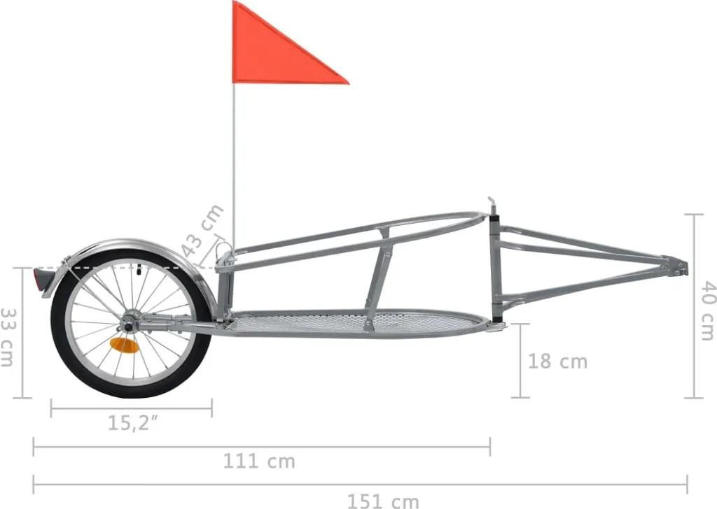 VidaXL Gepäck-Fahrradanhänger Mit Tasche Orange Und Schwarz 9 VidaXL Gepäck-Fahrradanhänger Mit Tasche Orange Und Schwarz – Bild 9
