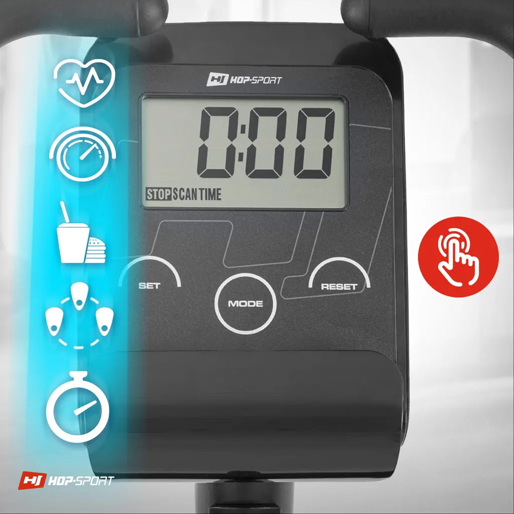 Hop-Sport Heimtrainer HS-035H Fitnessbike Zuhause Mit Computer Ergometer Belastbar 135kg Silber 4 Hop-Sport Heimtrainer HS-035H Fitnessbike Zuhause Mit Computer Ergometer Belastbar 135kg Silber – Bild 4