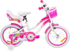 Actionbikes Kinderfahrrad Unicorn 16 Zoll - Kinder Fahrrad - Caliper Bremsen - Kettenschutz - Stützräder - Kinderrad - Rad - Bike - Mädchen - Pink - 4-7 Jahre -Globbervi Verkaufe 27fcc6726a2981a945cb348c99e6e301
