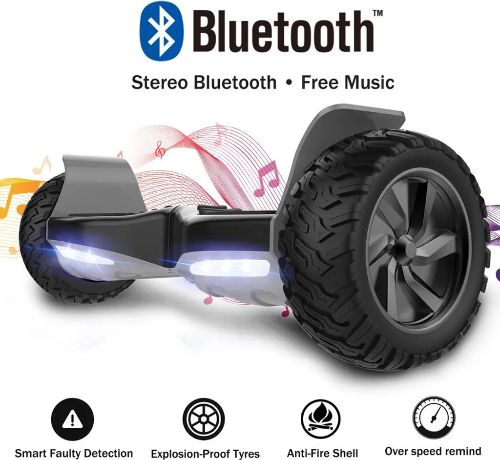 8.5" Offroad Hoverboard ES03 SUV- Bluetooth- Starker Dual Motor - Elektro Skateboard Self Balance Scooter Schwarz 3 8.5" Offroad Hoverboard ES03 SUV- Bluetooth- Starker Dual Motor - Elektro Skateboard Self Balance Scooter Schwarz – Bild 3