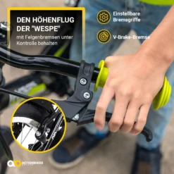 Actionbikes Kinderfahrrad Wasp 20 Zoll - Kinder Fahrrad - Schwarz/Grün - Mit Fahrradständer - Kinderrad - 6 - 9 Jahre - V-Brake-Bremse - Fahrradständer - Schutzblech -Globbervi Verkaufe 293c787a0fc0e58c57ceadb7005cba1e