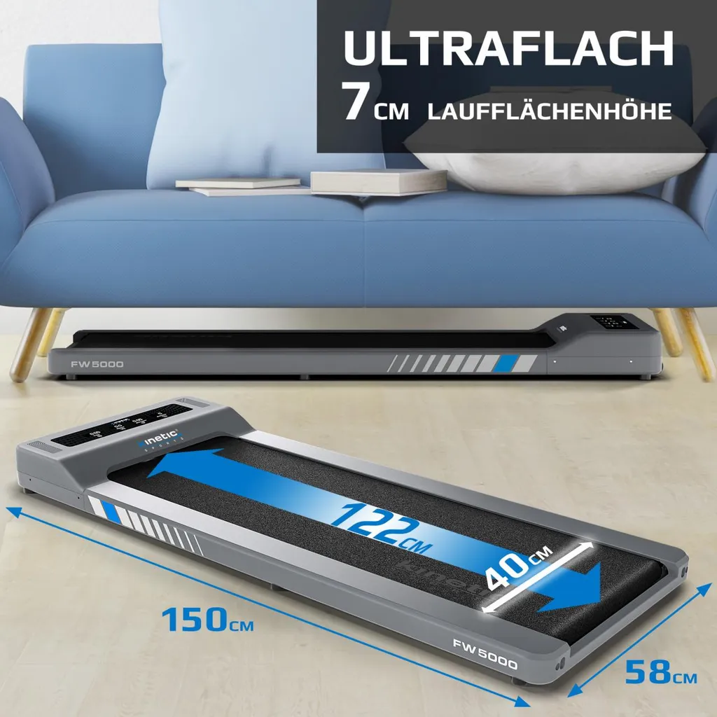 FlatWalk FW5000 Laufband Für /unter Schreibtisch Desk Laufband Für Büro & Zu Hause - Bis 120 Kg Belastbar, 6+1 Programme, Geh- Und Lauftraining 6 Km/h, Bluetooth Lautsprecher + Fernbedienung 5 FlatWalk FW5000 Laufband Für /unter Schreibtisch Desk Laufband Für Büro & Zu Hause - Bis 120 Kg Belastbar, 6+1 Programme, Geh- Und Lauftraining 6 Km/h, Bluetooth Lautsprecher + Fernbedienung – Bild 5