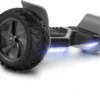 MARKBOARD Hoverboard All Terrain Selbstausgleichender Elektroroller Schwarz Mit Leistungsstarker LED-Motorbeleuchtung Bluetooth-App Für Erwachsene Und Kinder 8,5 Zoll