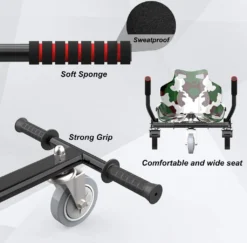 6,5 Zoll Hoverboard Mit Hoverkart Go-kart，Elektro Scooter Skateboarding Self Balance Scooter Musik Lautsprecher+ Bluetooth Blau+Hoverseat Camouflage -Globbervi Verkaufe 2c56feb6c74b4ffc8ffedf8c76a08ff3