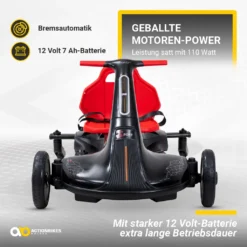 Actionbikes Motors Dreirad Scooter Driftscooter Axxis Schwarz - 110 W - 20 Km/h, Drift Scooter Elektro - Leuchtende 360° Rollen Hinten - Kinder Elektro Scooter Drifter Fahrzeug Elektrisch Axxis Spielzeug Drift Trike Ab 4-12 Jahre - Dreirad -Globbervi Verkaufe 2d74212375084a46b777a11a9bbc6ead