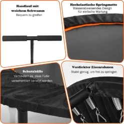 COSTWAY φ 120 Cm Mini Trampolin Faltbar, Fitness Trampolin Mit Höhenverstellbarem Griff, Kindertrampolin, Gartentrampolin, Indoor- Und Outdoortrampolin Für Erwachsene Und Kinder -Globbervi Verkaufe 2f0da448c8b39b074cdaaa56690d7677