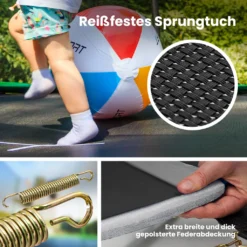 Hop-Sport Trampolin Outdoor - Ø 430 Cm - Safety Gartentrampolin Set Mit Innovativen, Gebogenen Netzstangen, Sicherheitsnetz, Leiter Und Vielen Extras – INTERTEK , Schwarz-grau -Globbervi Verkaufe 32c0ae6b5dc372f0f5b1bb9a483e14ff