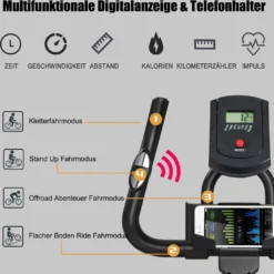 COSTWAY Indoor Fahrrad Mit 6KG Schwungrad, Heimtrainer Fahrrad Mit Einstellbarem Widerstand, Höhenverstellbarem Sitz Und Lenker, Handyhalterung Und LCD-Anzeige, Fitnessbike Bis 120KG Belastbar -Globbervi Verkaufe 32ca88b1ecc9dda48232fecfec206d20