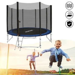 LZQ Ø366cm/12FT Kindertrampolin Gartentrampolin Komplettset Mit Sicherheitsnetz, Leiter, Randabdeckung & Zubehör, Rheinland Getestet