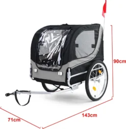 Fahrradanhänger Hundeanhänger Klappbar Für Haustiere Grau Schwarz Bis 40Kg -Globbervi Verkaufe 33efeb98a27536182438f6350bac116c