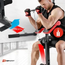 Hop-Sport HS-1044K Kraftstation Für Zuhause - Fitnessstation + 66 Kg Gewichte, Multigym Fitnesscenter Mit Seilzug, Butterfly Und Latzug -Globbervi Verkaufe 344aab12af5d1c2d9ec4578162fb78bc