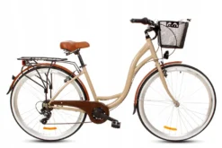 Polbaby Goetze Eco 28 6 Gang Fahrrad Stahlrahmen Stadtrad Metallkorb-Cappuccino