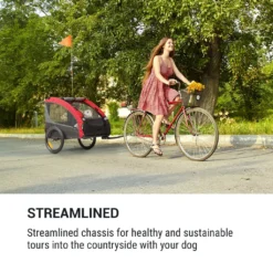 Klarfit Husky Race Fahrrad-Hundeanhänger,ca. 282 L Volumen,Material: 600D Oxford Canvas Mit Wasserdichter PVC-Beschichtung,SmartSpace Concept: Faltbar,maximale Belastbarkeit: 40 Kg - Rot -Globbervi Verkaufe 3730dc755e006b306f63ddf23e754334