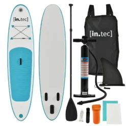 Stand Up Paddle Board 305cm Surfboard SUP Paddelboard Wellenreiter Türkis [in.tec]
