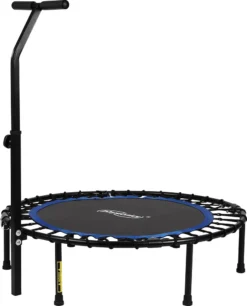 Physionics® Fitness Trampolin - Verstellbarer Griff, Ø 101 Cm, Max. 120 Kg, Klappbar, Mit Gummiseilfederung - Mini-Trampolin, Aerobic Trampolin Für Erwachsene Und Kinder, Indoor, Jumper, Rebounder -Globbervi Verkaufe 3866e407ada431280551e8b05a38df23