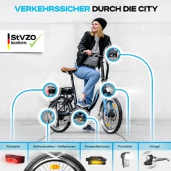 BLUEWHEEL 20" Klappbares E-Bike, Deutsche Qualitätsmarke, Shimano 7 Gang-Schaltung, EU-konform Klapprad Mit App + 250 W Motor + Batterie Abnehmbar, Electric Bike 25 Km/h Bis Zu 150 Km, BXB55 Schwarz 10 Ah Batterie -Globbervi Verkaufe 38d5b847346816a90091ea69df2e898a