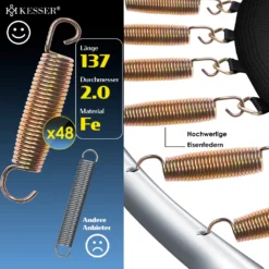 KESSER® Trampolin Gartentrampolin | Rheinland GS | Kindertrampolin Bis 150 Kg | Komplettset Mit Sicherheitsnetz Regenabdeckung, Leiter, Randabdeckung & Zubehör, Farbe:Blau / Schwarz, Größe:244 Cm -Globbervi Verkaufe 39fb93857feea86c88eaacc691322e85