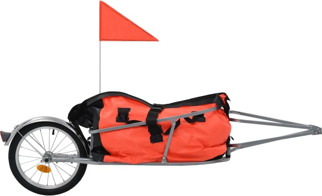 VidaXL Gepäck-Fahrradanhänger Mit Tasche Orange Und Schwarz 2 VidaXL Gepäck-Fahrradanhänger Mit Tasche Orange Und Schwarz – Bild 2
