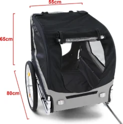 Fahrradanhänger Hundeanhänger Klappbar Für Haustiere Grau Schwarz Bis 40Kg -Globbervi Verkaufe 3b9fd90c8d8076702538ae71062d8b5a