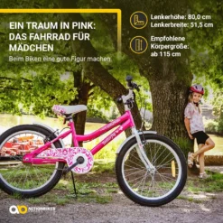 Actionbikes Kinderfahrrad Butterfly 20 Zoll - Kinder Fahrrad - V-Brake Bremsen - Kettenschutz - Fahrradständer - Kinderrad - Jugend Fahrrad - Rad - Bike - Mädchen - Weiß/Pink - 6-9 Jahre -Globbervi Verkaufe 3bc638a5cc939b1e17adac7d4d479f5b