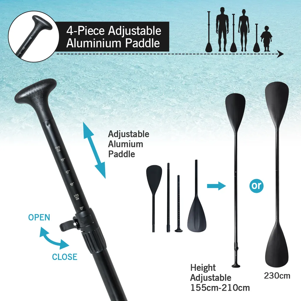 Puluomis Stand Up Paddle Boards Aufblasbar SUP 320cm Surfbrett Paddling Paddelboard Set Mit Video Halter Und Fußband, , MB. Bis 150Kg 320x76x16cm, Blau 3 Puluomis Stand Up Paddle Boards Aufblasbar SUP 320cm Surfbrett Paddling Paddelboard Set Mit Video Halter Und Fußband, , MB. Bis 150Kg 320x76x16cm, Blau – Bild 3