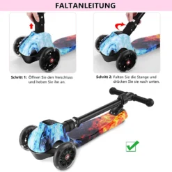 Hikole Kinderroller Faltbar, Scooter Kinder Mit Einstellbarer Lenkerhöhe, 3 LED-Räder Und ABEC 7 Lagern Für Kinder Jungen Mädchen, Bis 50kg -Globbervi Verkaufe 3c391d3aeec7be2cf58002b1a3646239