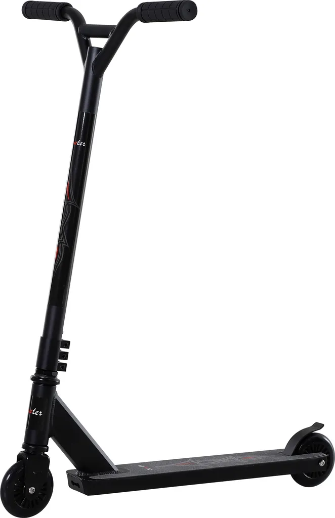 HOMCOM Pro Stunt Scooter, Tretroller, Freestyle Tricks, Mit 100mm PolyurethanRädern, Für Kinder Und Erwachsene, Alu, Schwarz 1 HOMCOM Pro Stunt Scooter, Tretroller, Freestyle Tricks, Mit 100mm PolyurethanRädern, Für Kinder Und Erwachsene, Alu, Schwarz