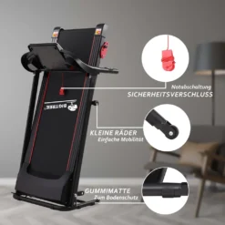 KAHOO Laufband, Profi Laufband Klappbar, 1-12km/h, 2 Modus, Sicherheitsschlüssel, Multimedia, Mit Bluetooth, Bis 100kg -Globbervi Verkaufe 3d3905968548697b88b04e4e82664230