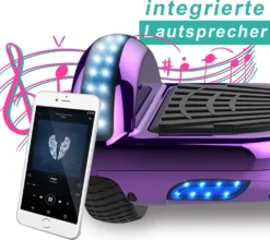 6.5" Hoverboard Lila Mit LED Light Und Bluetooth Mit Hoverkart Schwarz Für Erwachsene Und Kinder, Elektroscooter Smart Scooter Selbstausgleichender Elektroroller Mit Gokart -Globbervi Verkaufe 3ed0852fd19f338148b792ce61cd5e79