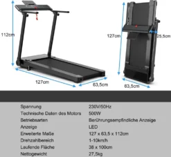 COSTWAY Elektrisches Laufband Mit 2 Modi, 12 Programmen, LED-Touchscreen, 1-10 Km/h, Klappbar Und Rollbar, Handy-/iPadhalterung, Bis 90 Kg Belastbar, Fitnessgerät Zum Laufen, Gehen Und Joggen -Globbervi Verkaufe 3f5326a7f3bb33a16761393ea9b4e4af