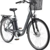 Telefunken RC840 City E-Bike, 7 Gang Shimano Nabenschaltung, Vorderradmotor, Anthrazit