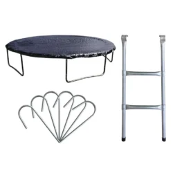 SixBros. SixJump Gartentrampolin 1,85m - Kindertrampolin Für Den Garten, Outdoor-Trampolin, Komplett-Set Inkl. Leiter, Sicherheitsnetz & Abdeckung, Schwarz, TS185/1926 -Globbervi Verkaufe 41de8b96620ef23f32e7b03af7f5a008