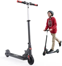 RCB Elektroroller Für Kinder, Verstellbar Zusammenklappbar, Max. 18 Km/h, Speed Scooter, Leicht, IP4, Wasserdicht, Reflektierender Aufkleber, Rutschfester Lenker