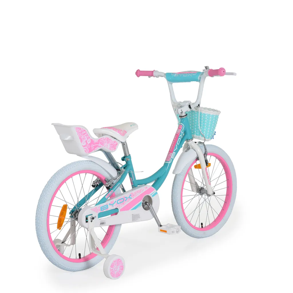 Byox Kinderfahrrad 20 Zoll Fashion Girl, Stützräder, Korb Am Lenker, Puppensitz Türkis 4 Byox Kinderfahrrad 20 Zoll Fashion Girl, Stützräder, Korb Am Lenker, Puppensitz Türkis – Bild 4
