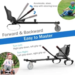 6.5 Zoll Hoverboard Mit Sitz Mit Bluetooth-Lautsprecher LED-Leuchten, Elektroroller Hoverkart, Elektro Scooter Go-Kart , Geschenk Für Kinder Jugendliche Erwachsene -Globbervi Verkaufe 433e4507aa6bb983f884ac658f467f21