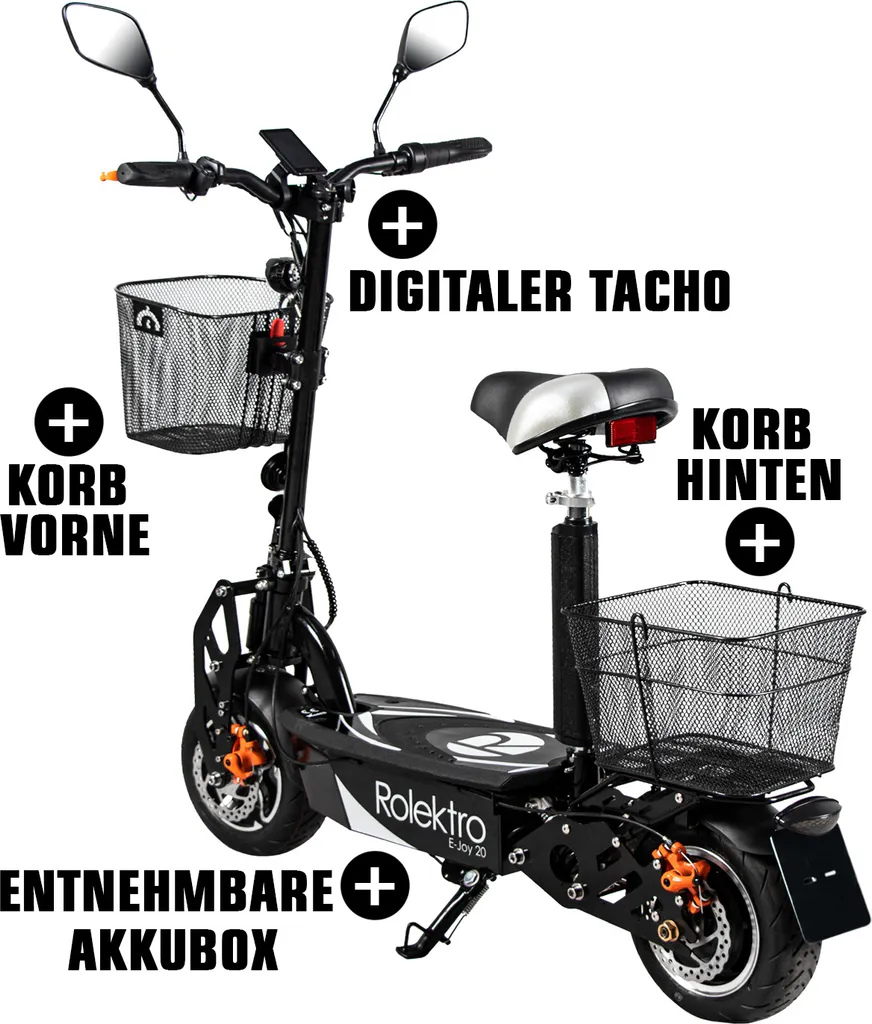 Rolektro, E-Joy 20, Schwarz, Faltbarer E-Scooter Mit Straßenzulassung 8 Rolektro, E-Joy 20, Schwarz, Faltbarer E-Scooter Mit Straßenzulassung – Bild 8