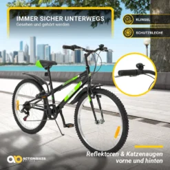 Actionbikes Kinderfahrrad Arrow 24 Zoll - Handschaltung - Kinder Fahrrad - Kettenschutz - Fahrradständer - Jugend Fahrrad - Kinderrad - Bike - Rad - 8 - 12 Jahre -Globbervi Verkaufe 444e5d00bedb1b318a83529eac9ed179