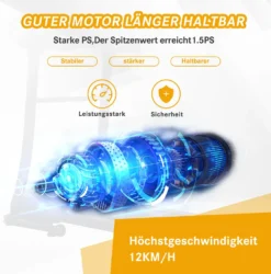 Merax Laufband Klappbar Elektrisch Laufbänder 1,5 PS Leiser Elektromotor Bis 12 Km/h, Trainingsgeräte Mit LED Display+Kinomap+Bluetooth, Voreingestellten Geschwindigkeitsstufen, Max. Benutzergewicht 100kg -Globbervi Verkaufe 4482e997aee78c9531d758e075492f50