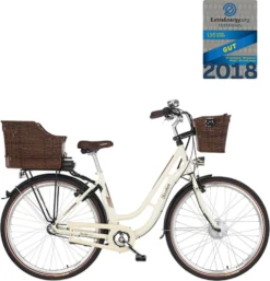 FISCHER E-Bike Pedelec City CITA ER1804, Rahmenhöhe 48 Cm, 28 Zoll, Akku 317 Wh, Vorderradmotor, Tiefer Einstieg, Retro Vintage, Rücktritt, Nabenschaltung, LED Display, Beige -Globbervi Verkaufe 448769e19bd302e2835d4b6eba5a246c