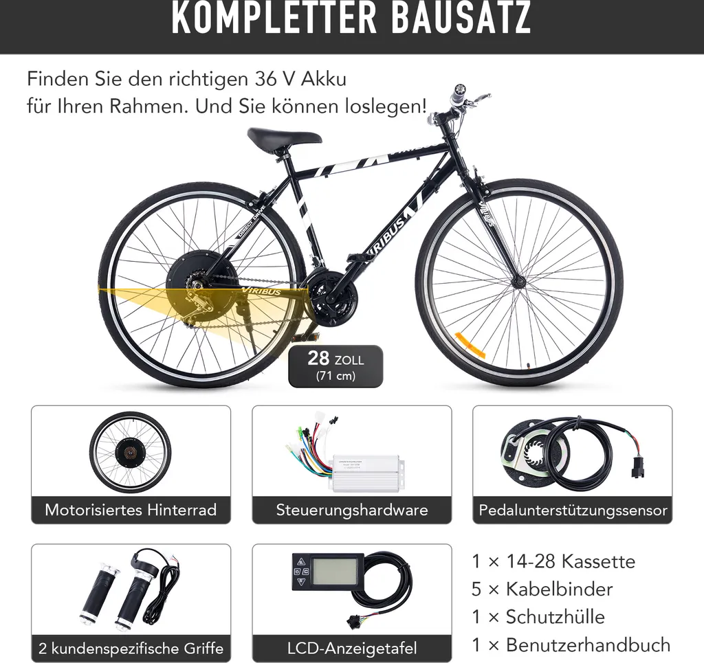 Viribus® 28 Zoll LCD Hinterrad Elektro-Fahrrad Kit Ebike Umbausatz E-bike 7 Viribus® 28 Zoll LCD Hinterrad Elektro-Fahrrad Kit Ebike Umbausatz E-bike – Bild 7