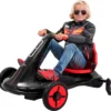 Actionbikes Motors Dreirad Scooter Driftscooter Axxis Schwarz - 110 W - 20 Km/h, Drift Scooter Elektro - Leuchtende 360° Rollen Hinten - Kinder Elektro Scooter Drifter Fahrzeug Elektrisch Axxis Spielzeug Drift Trike Ab 4-12 Jahre - Dreirad