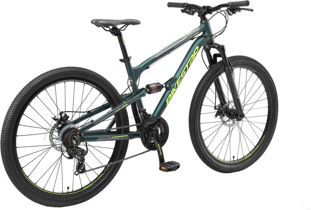 BIKESTAR Vollgefedert Aluminium Mountainbike 27.5 Zoll, 21 Gang Shimano Schaltung Mit Scheibenbremse, 16,5 Zoll Rahmen Fully MTB Erwachsenen- Und Jugendfahrrad, Grün 4 BIKESTAR Vollgefedert Aluminium Mountainbike 27.5 Zoll, 21 Gang Shimano Schaltung Mit Scheibenbremse, 16,5 Zoll Rahmen Fully MTB Erwachsenen- Und Jugendfahrrad, Grün – Bild 4