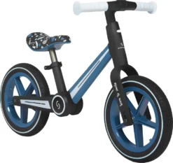 Skiddoü Laufrad Ronny 12 Zoll Räder Aluminium-Rahme Höhenverstellbar Lenkradschloss Balance Bike Einheitsgröße Retro Design Blau -Globbervi Verkaufe 46fd59c12be8bde8f3591bbfa4536672