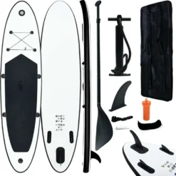 VidaXL Aufblasbares Stand Up Paddle Board Set Schwarz Und Weiß