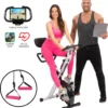 Miweba Sports Profi Heimtrainer MX100, X-Bike Klappbar Faltbar, App Steuerung, Tablethalterung, Zugbandsystem, Handpulssensoren, Komfortsitz, Cardio, Fitnessbike, Heimtrainer, Fahrrad (Schwarz/Weiß)