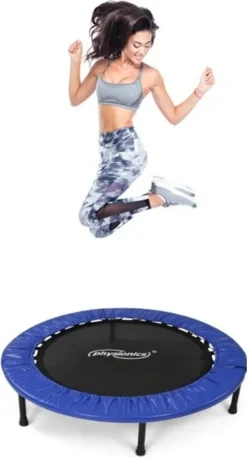 Physionics® Fitness Trampolin - Durchmesser Ø 96 Cm, Indoor Und Outdoor, Max: 100 KG, Mit Randabdeckung - Kindertrampolin, Gartentrampolin, Mini Trampolin, Klappbar -Globbervi Verkaufe 482b5736a70bf46f9c3dcb984558289a