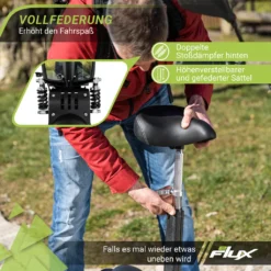 EFlux E-Scooter Street 20 - 500 W - 20 Km/h - E-Scooter Mit Straßenzulassung Klappbar - Keine Helmpflicht - 30 Km Reichweite - 36 Volt - 12 Ah Akku - Easy Fold Mechanismus - Mit Komfortablen Sitz Höhenverstellbar Und Abnehmbar - LED Scheinwerfer - EEC (COC) Zulassung Mit Versicherungskennzeichen Für Mofa Bis 25 Km/h - Scooter - Erwachsene - Elektroroller - Elektrischer Roller -Elektro - Roller - Elektroscooter - (Schwarz) -Globbervi Verkaufe 4851a77d5b9c9750cb2103214700a8b8